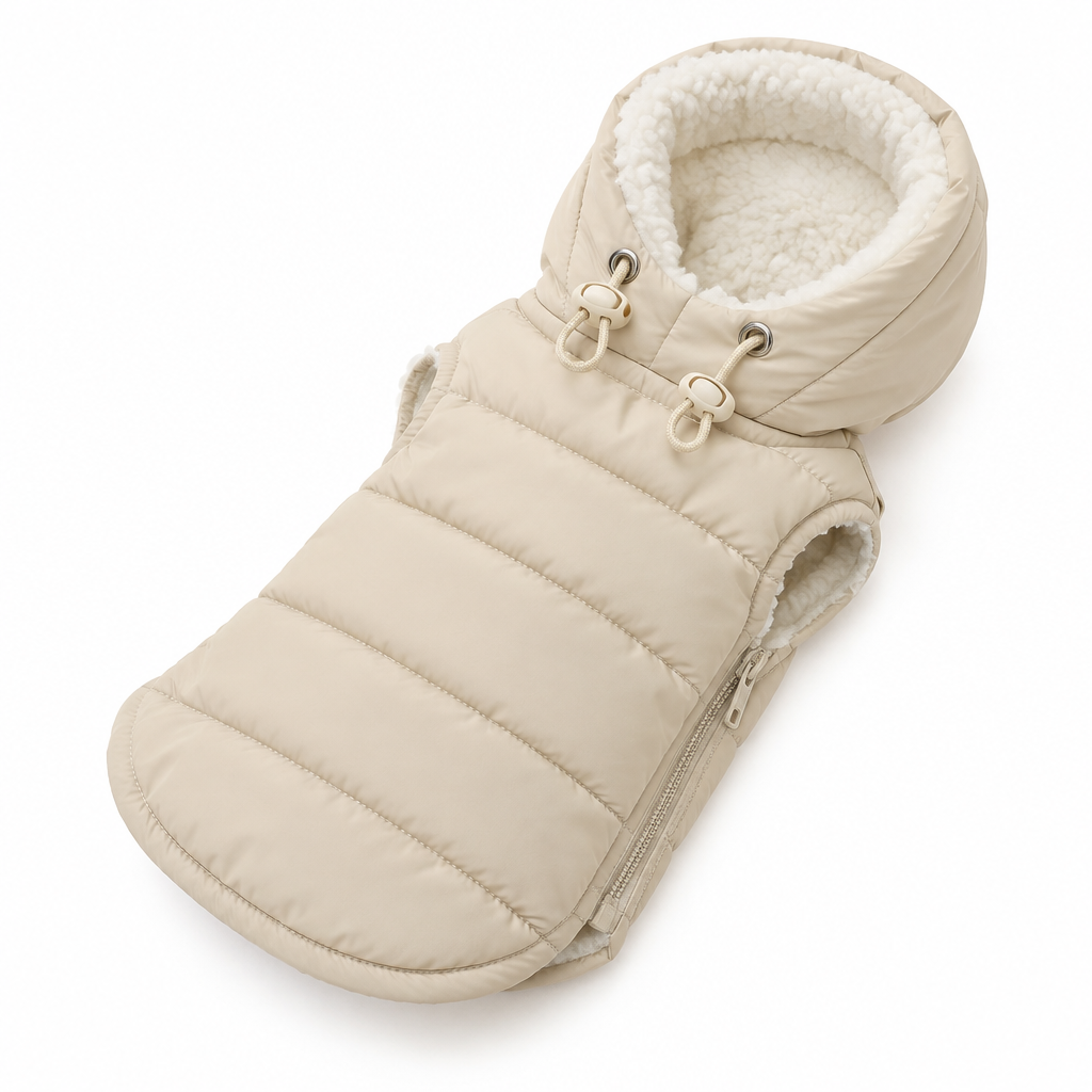 FrostyPaws Winter Dog Jacket - dog wearing jacket in snow
